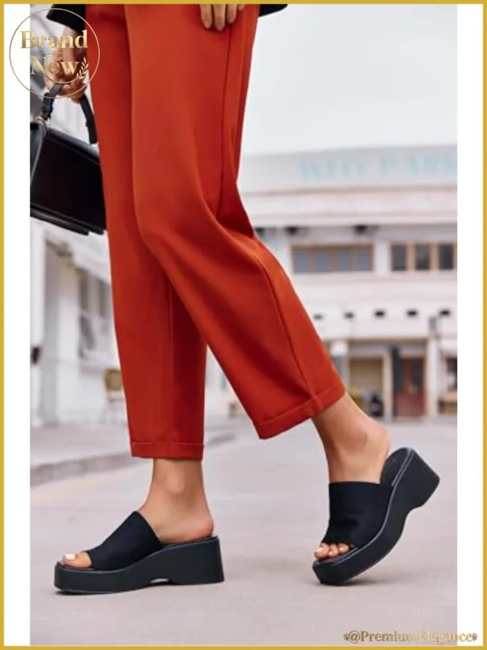 Womens Platform Wedge Slide Sandals Open Toe Slip On Elastic Band Shoes